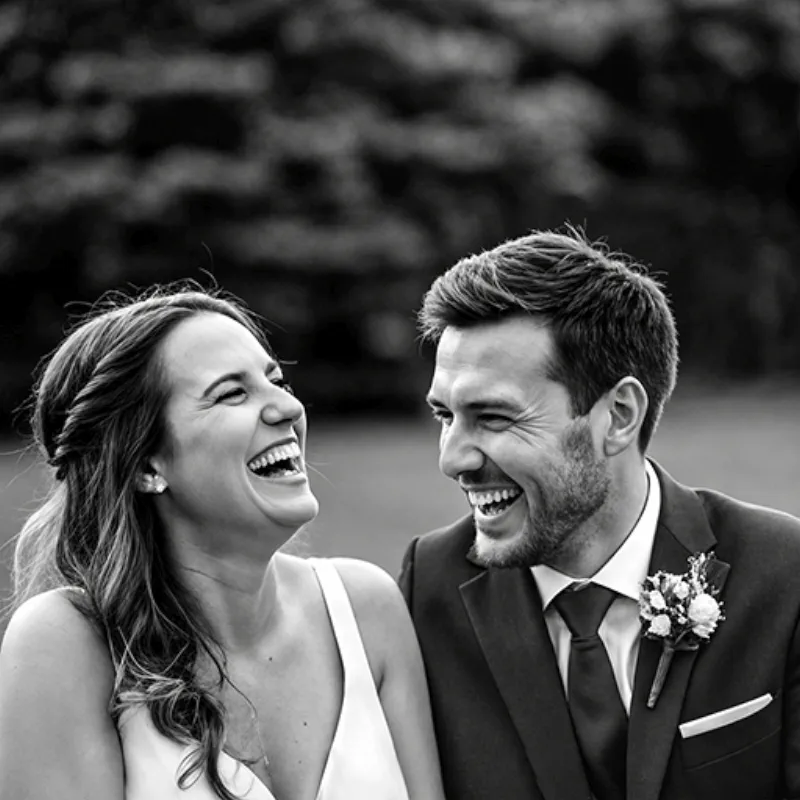 Black and white wedding photography